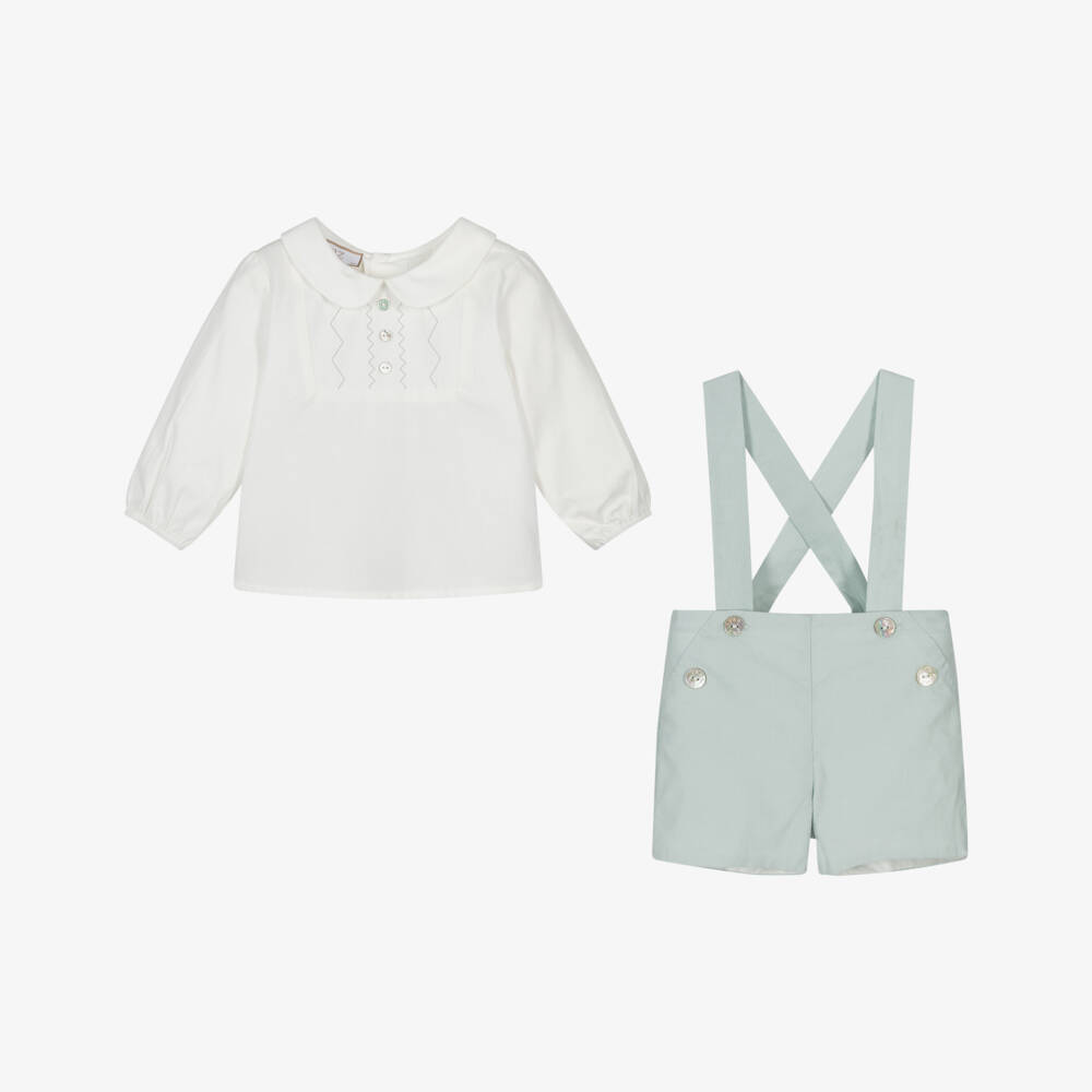 PAZ Rodríguez-Baby Boys Pale Green Needlecord Shorts Set | Childrensalon Outlet