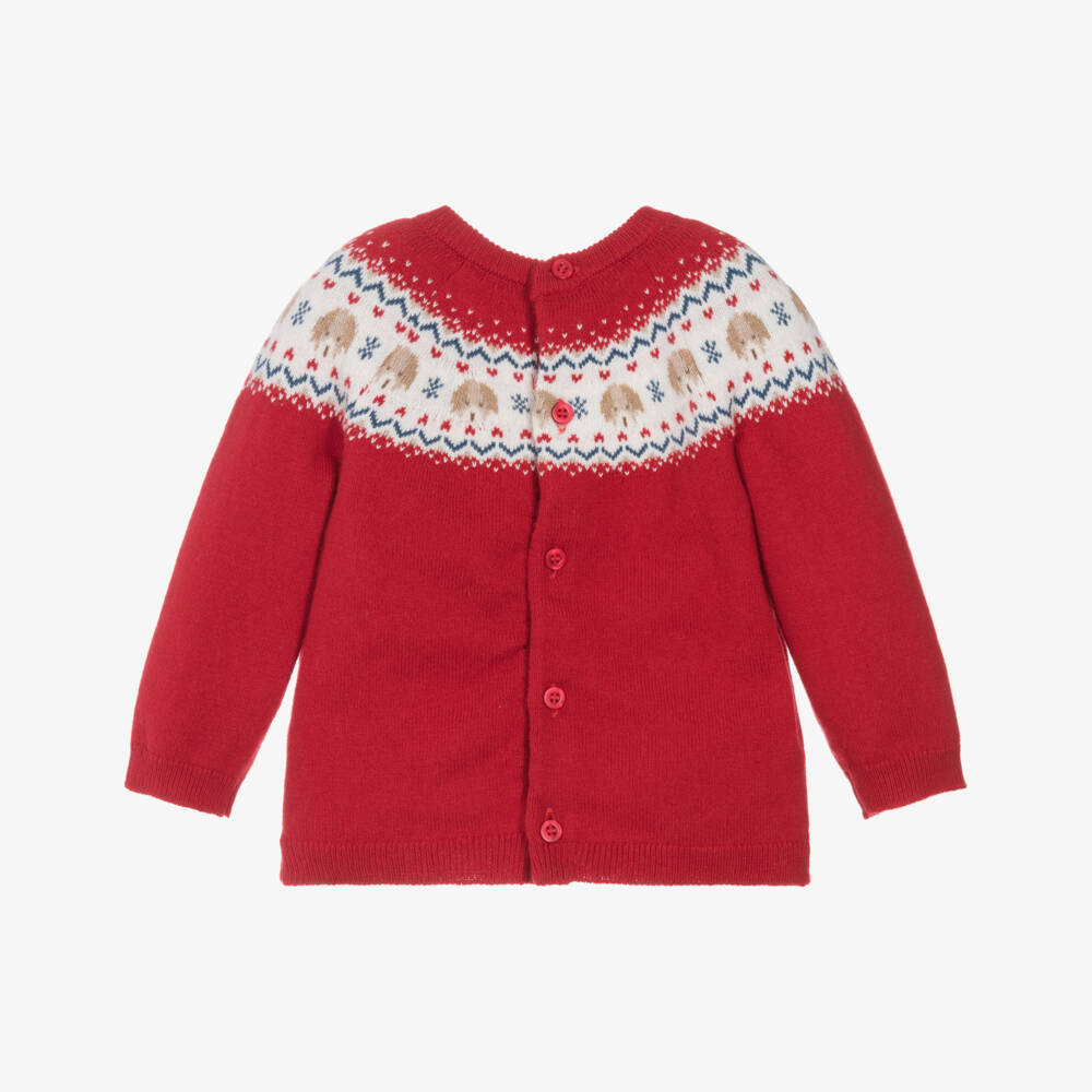Mayoral Для новорожденных-Baby Boys Red Knitted Fair Isle Jumper | Childrensalon Outlet