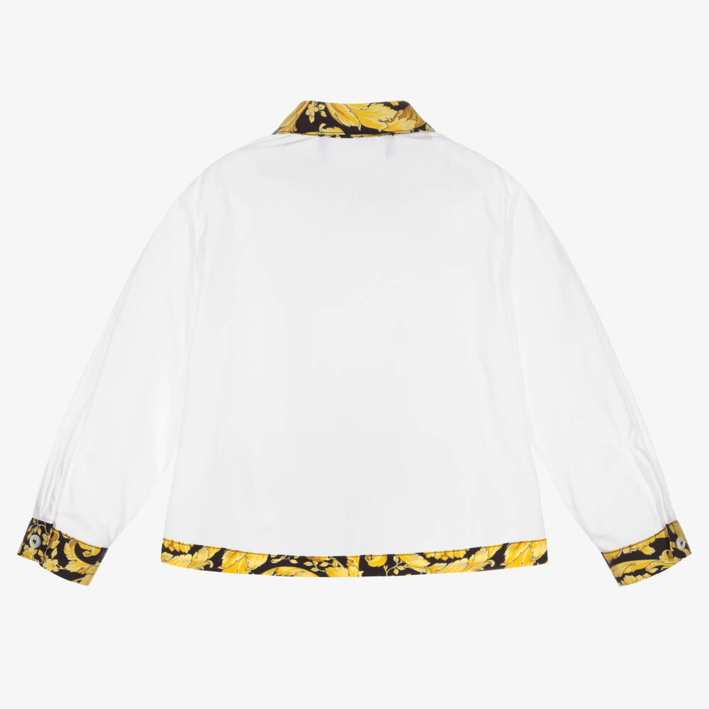 Versace-Baby Boys White Barocco Shirt | Childrensalon Outlet