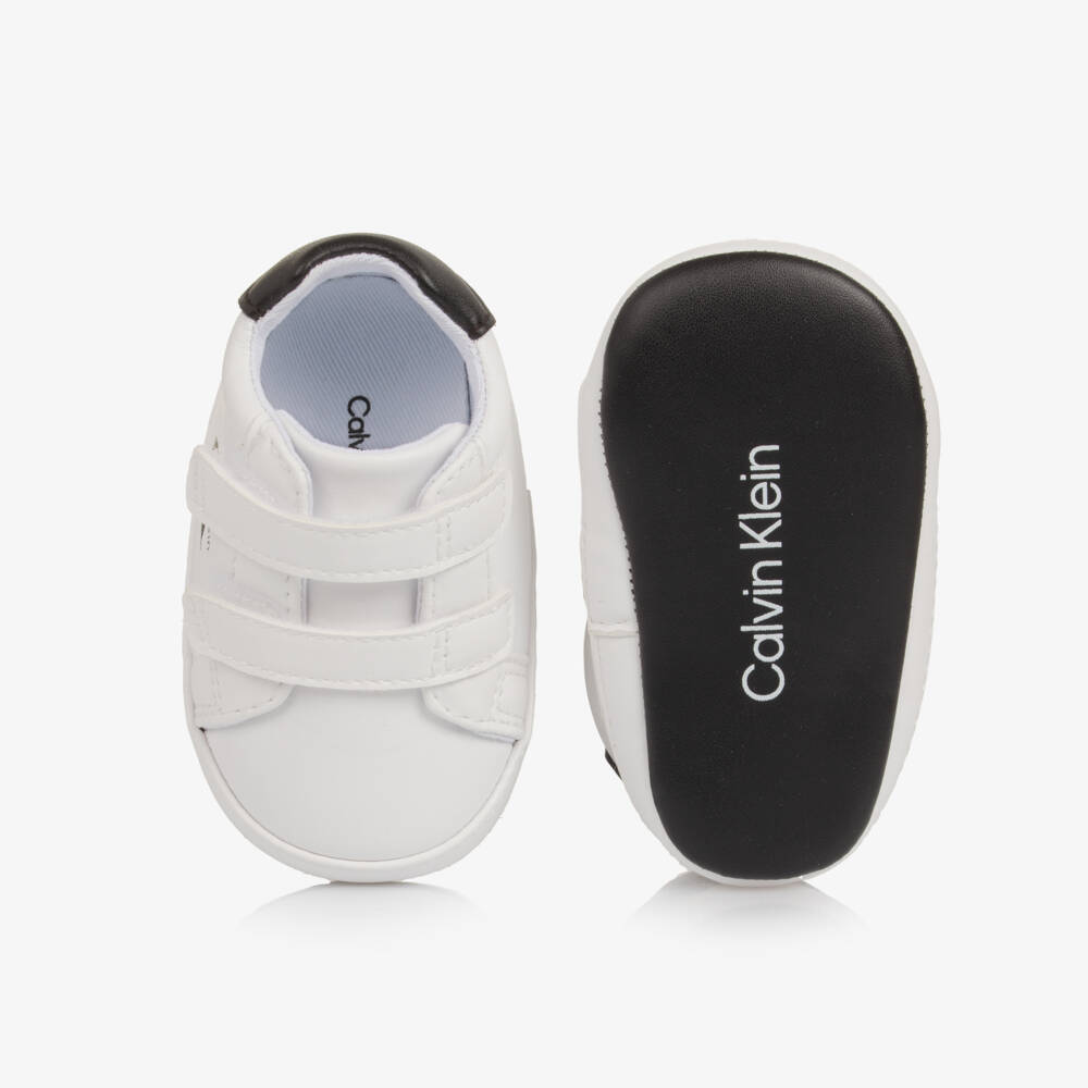 Calvin Klein-Baby Boys White & Black CK Logo Pre-Walkers | Childrensalon Outlet