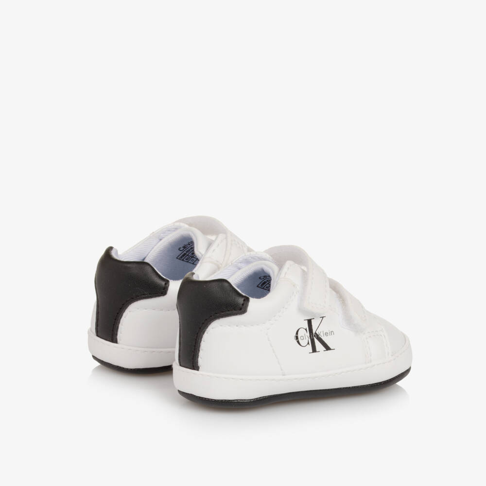 Calvin Klein-Baby Boys White & Black CK Logo Pre-Walkers | Childrensalon Outlet