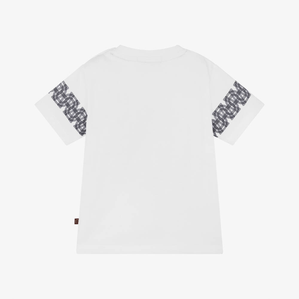 AIGNER-Baby Boys White Cotton Jersey Embroidered Logo T-Shirt | Childrensalon Outlet