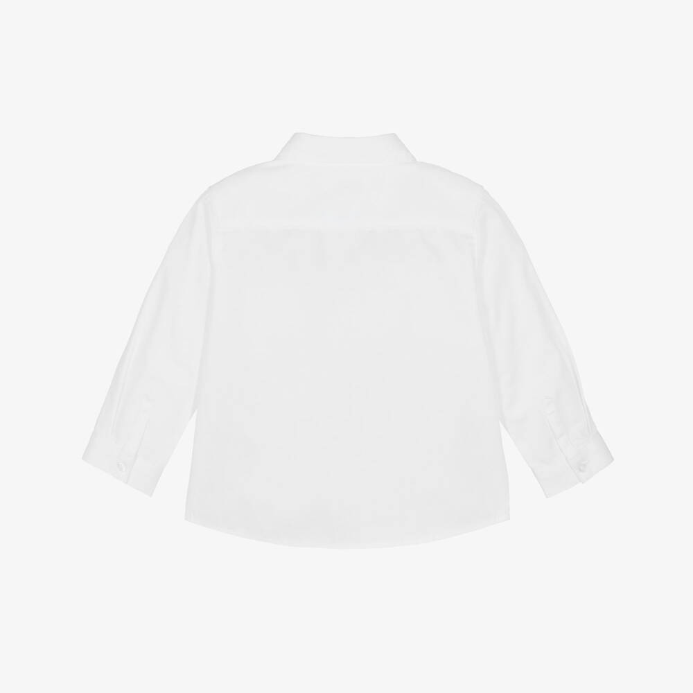 Mayoral-Baby Boys White Long-Sleeve Cotton Shirt | Childrensalon Outlet