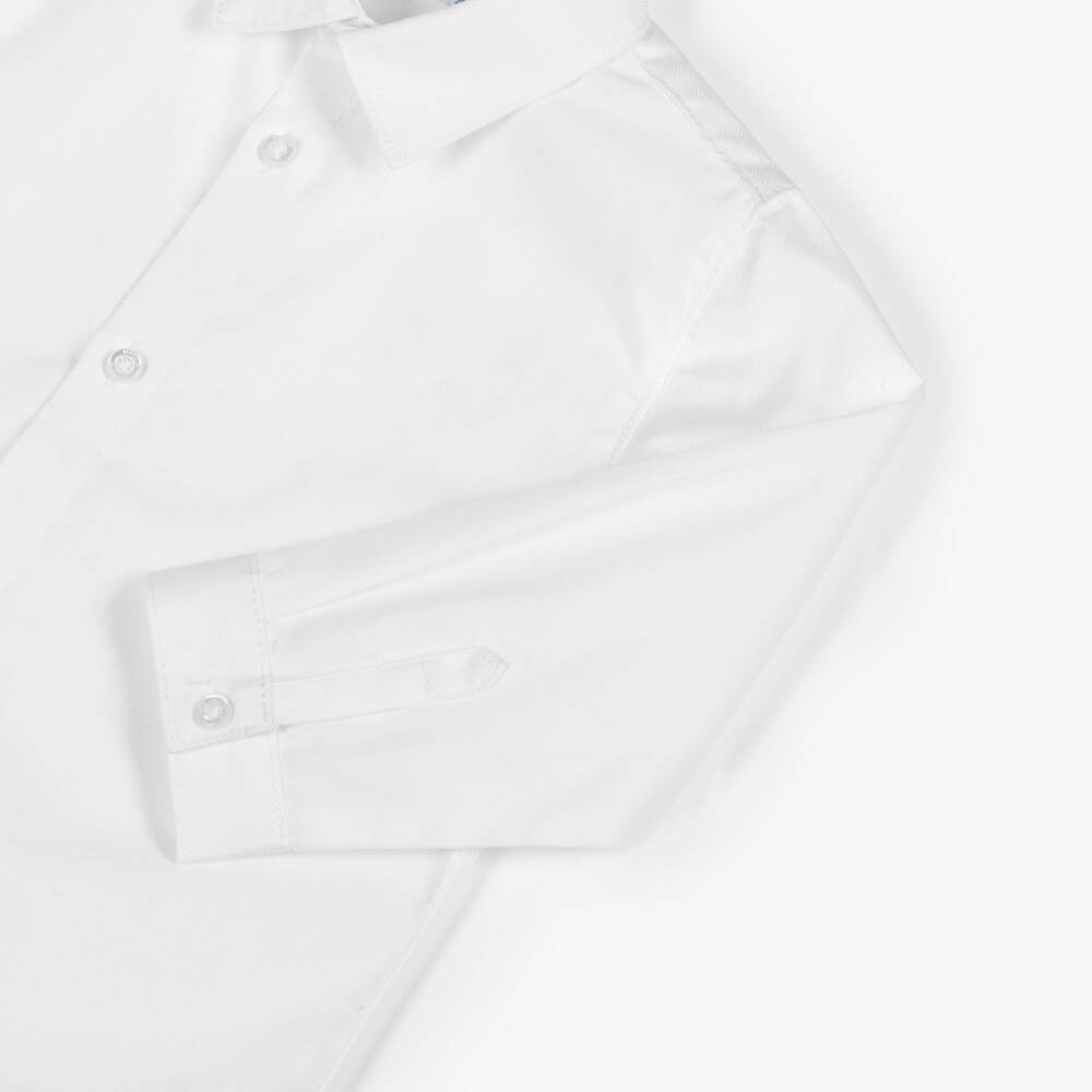 Mayoral-Baby Boys White Long-Sleeve Cotton Shirt | Childrensalon Outlet
