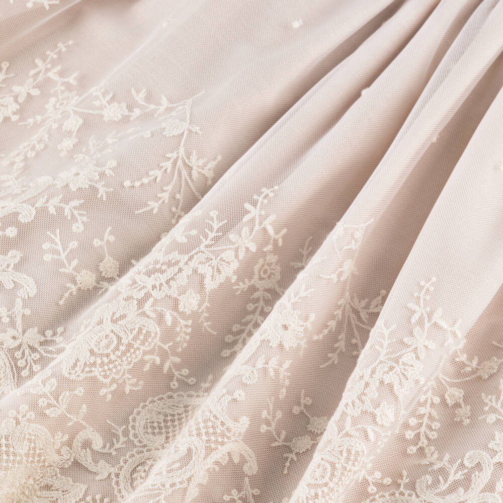 Artesanía Granlei-Baby Girls Beige Ceremony Dress & Bonnet Set | Childrensalon Outlet