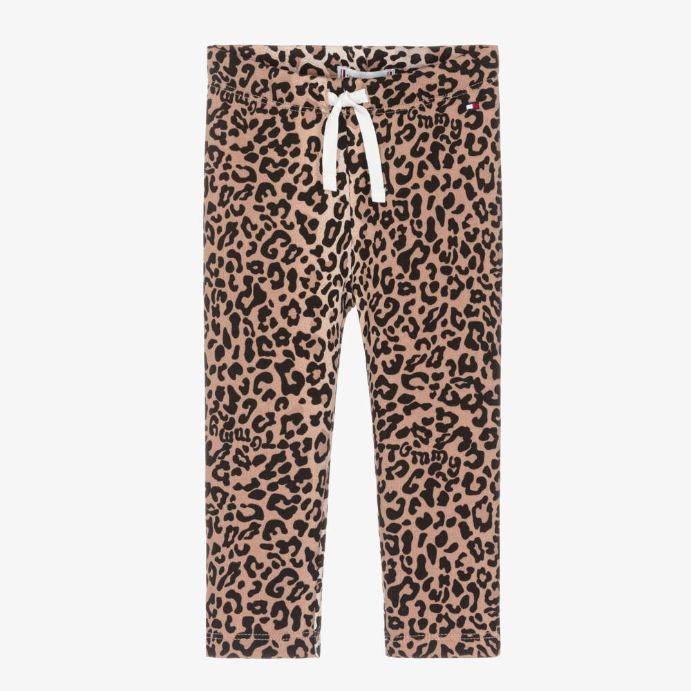 Tommy Hilfiger-Baby Girls Beige Leopard Print Joggers | Childrensalon Outlet