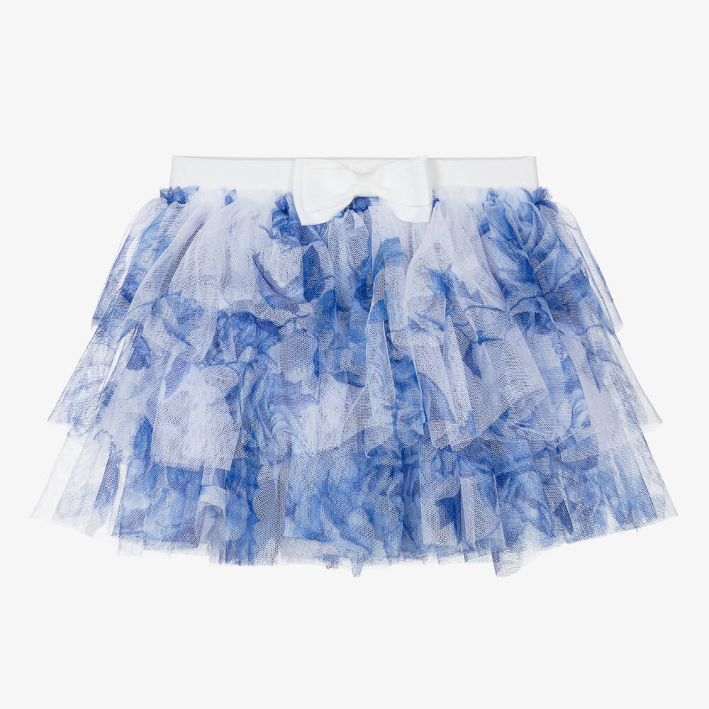 Angel's Face-Baby Girls Blue Floral Tulle Skirt | Childrensalon Outlet
