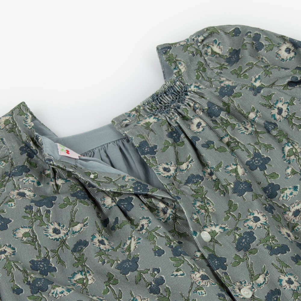 Bonpoint-Baby Girls Blue Liberty Floral Fabric Needlecord Dress | Childrensalon Outlet