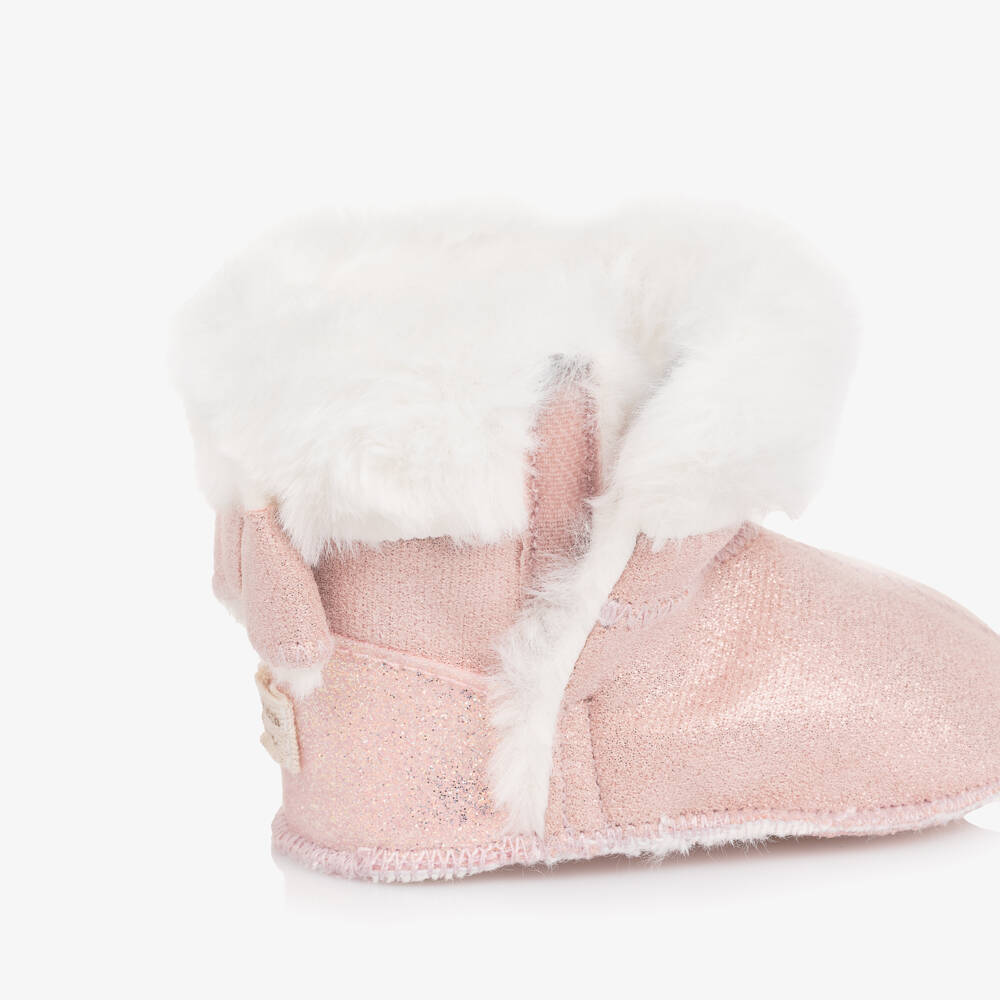 Mayoral Newborn-Baby Girls Glittery Pink Faux Leather Pre-Walker Boots | Childrensalon Outlet