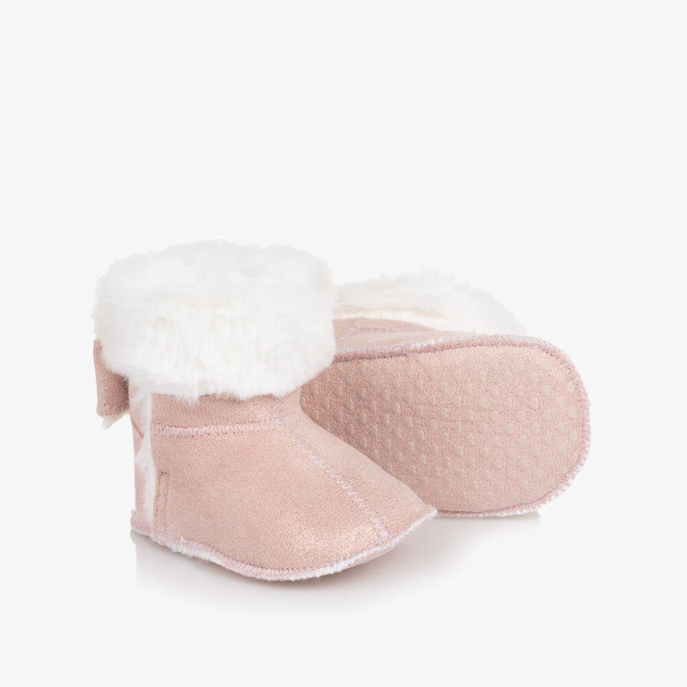 Mayoral Newborn-Baby Girls Glittery Pink Faux Leather Pre-Walker Boots | Childrensalon Outlet