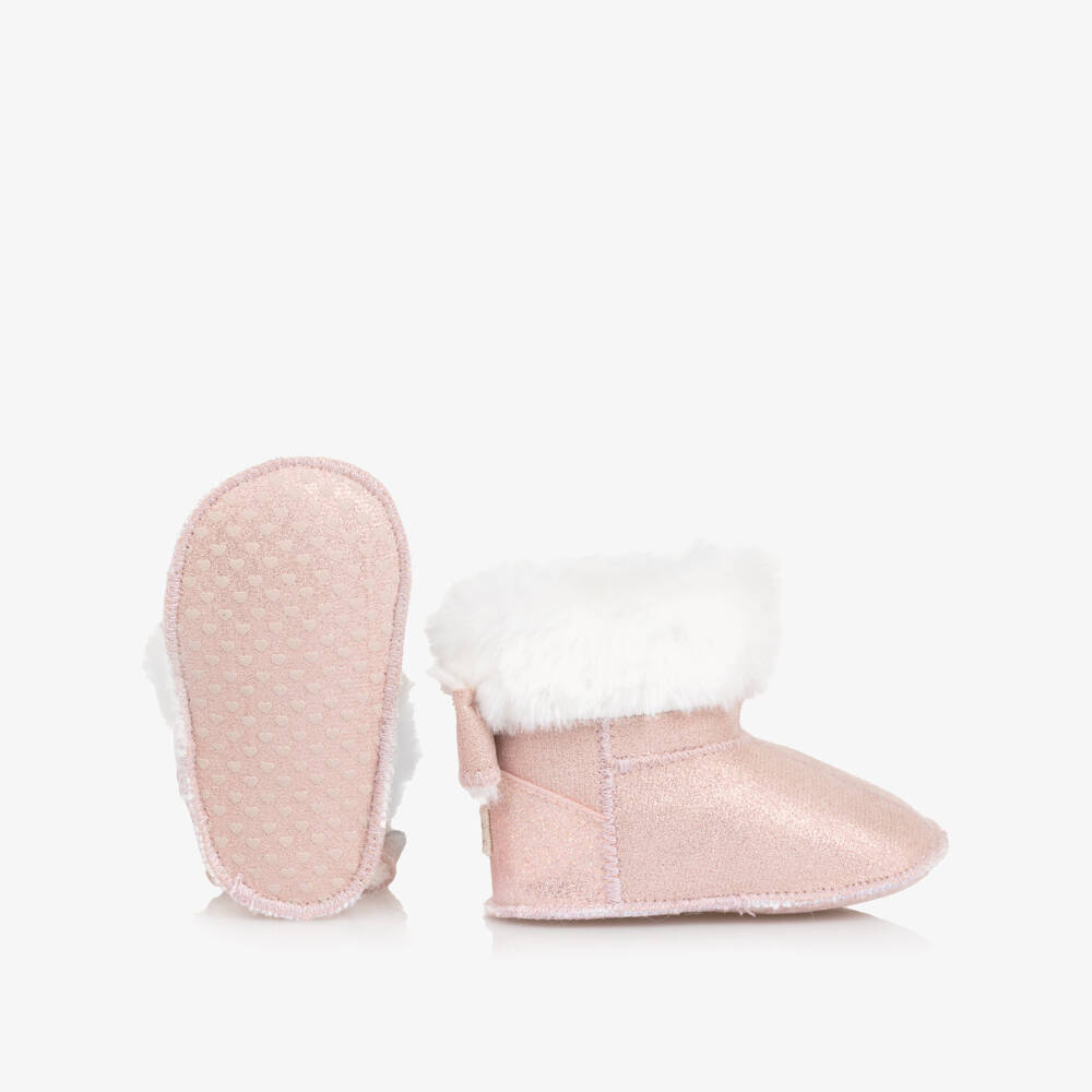 Mayoral Newborn-Baby Girls Glittery Pink Faux Leather Pre-Walker Boots | Childrensalon Outlet