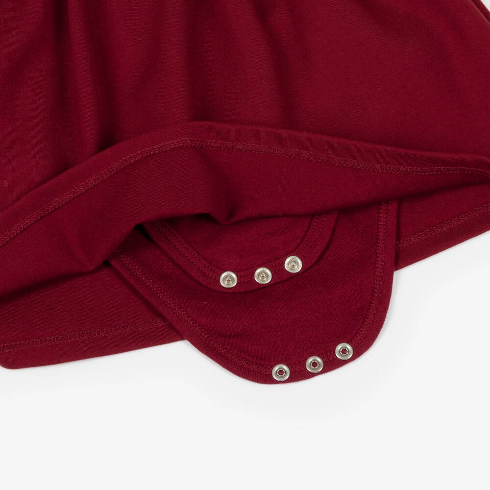 Guess-Baby Girls Ivory & Burgundy Red Jersey Dress with Gold Logo | Childrensalon Outlet