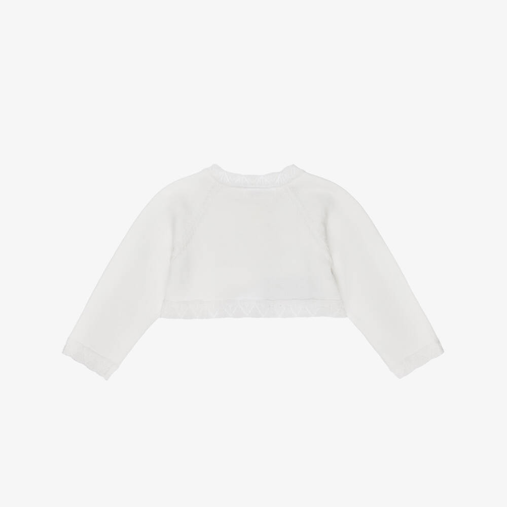 Mayoral Newborn-Baby Girls Ivory Cotton Bolero Cardigan | Childrensalon Outlet
