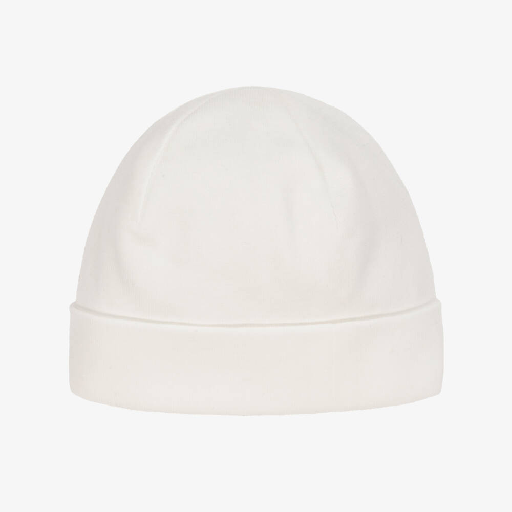 Pureté Du... Bébé-Baby Girls Ivory Cotton Floral Embroidered Hat | Childrensalon Outlet