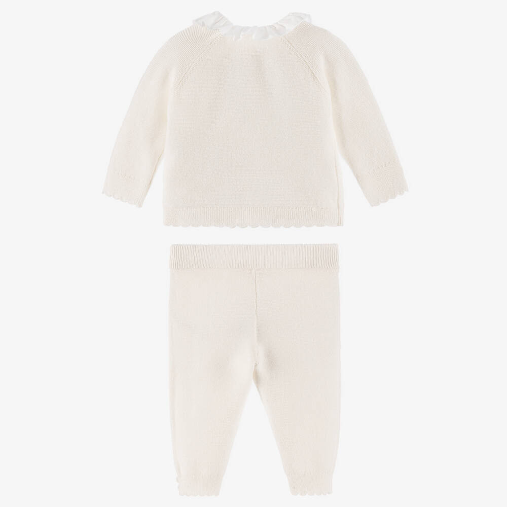 Chloé-Baby Girls Ivory Cotton Knit Trouser Set | Childrensalon Outlet