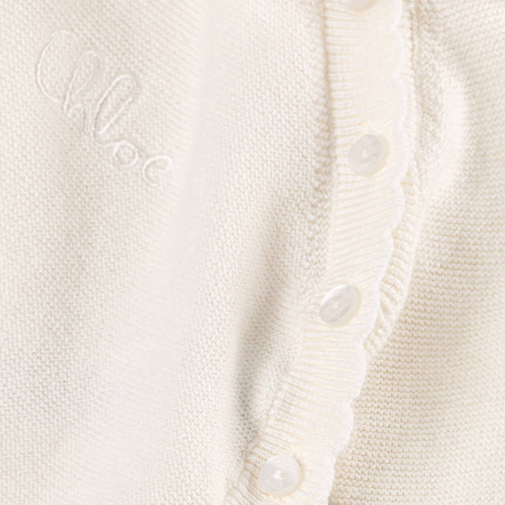 Chloé-Baby Girls Ivory Cotton Knit Trouser Set | Childrensalon Outlet