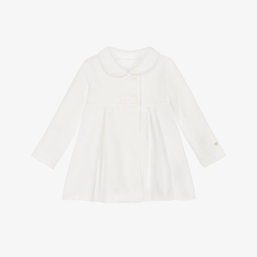 iDO Mini-Baby Girls Ivory Fleece Pram Coat | Childrensalon Outlet