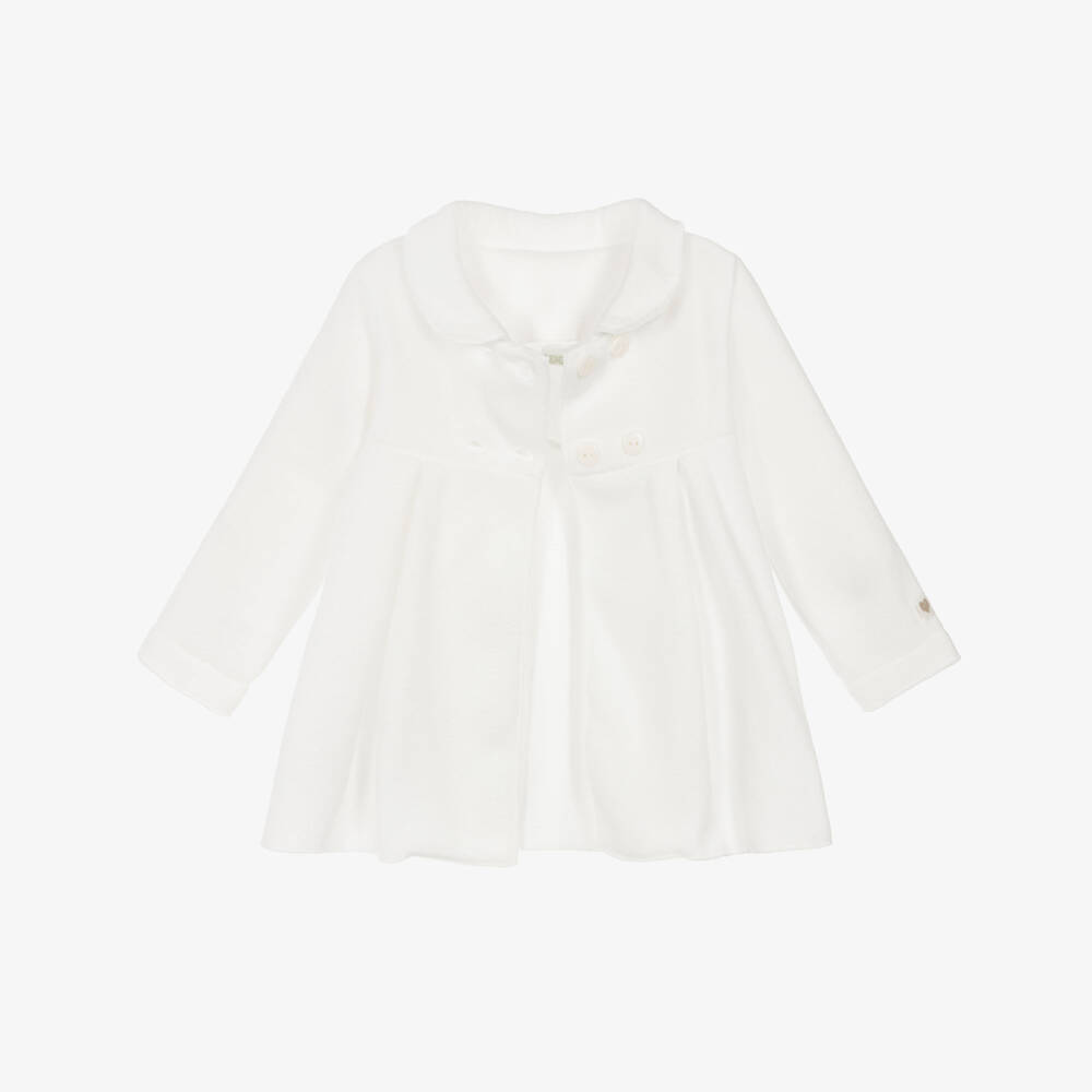 iDO Mini-Baby Girls Ivory Fleece Pram Coat | Childrensalon Outlet