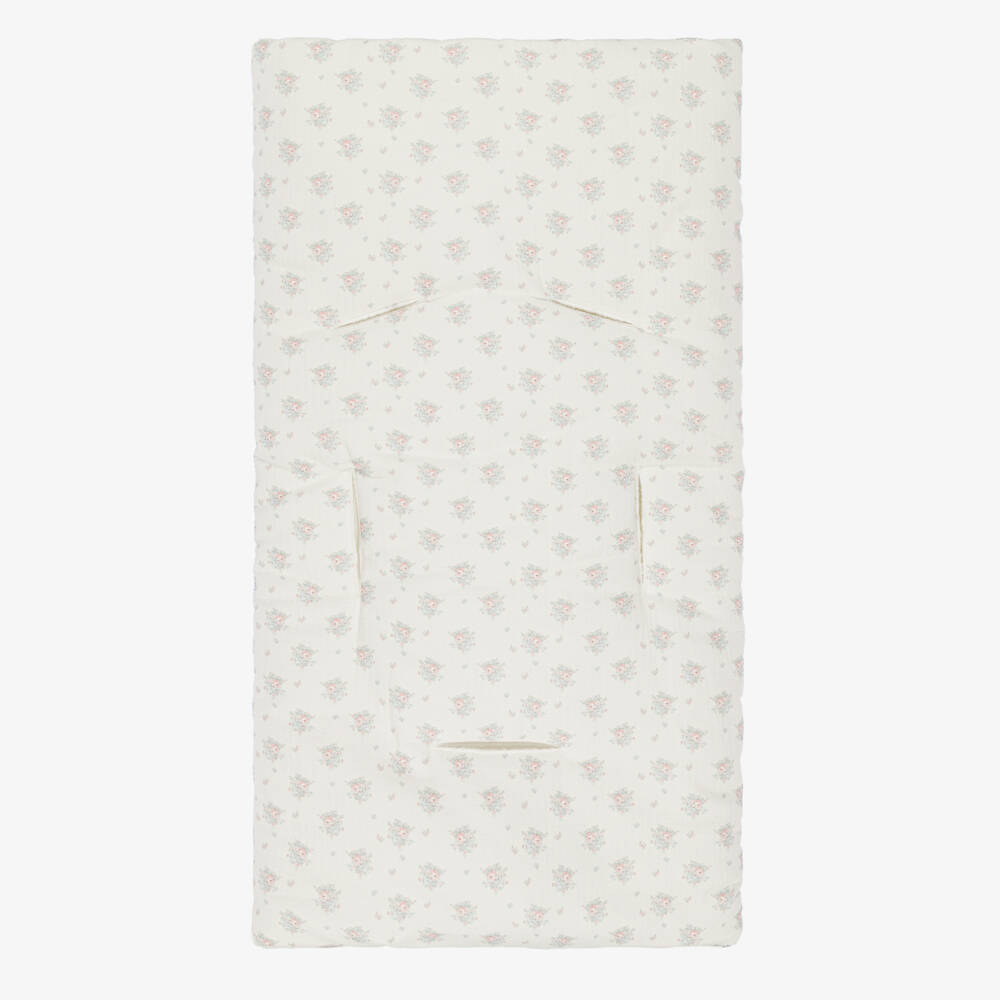 PAZ Rodríguez-Baby Girls Ivory Floral Print Nest (70cm) | Childrensalon Outlet