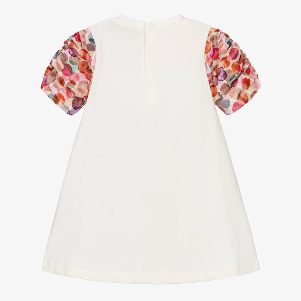 AIGNER-Baby Girls Ivory & Pink Cotton Crossbody Bag Dress | Childrensalon Outlet