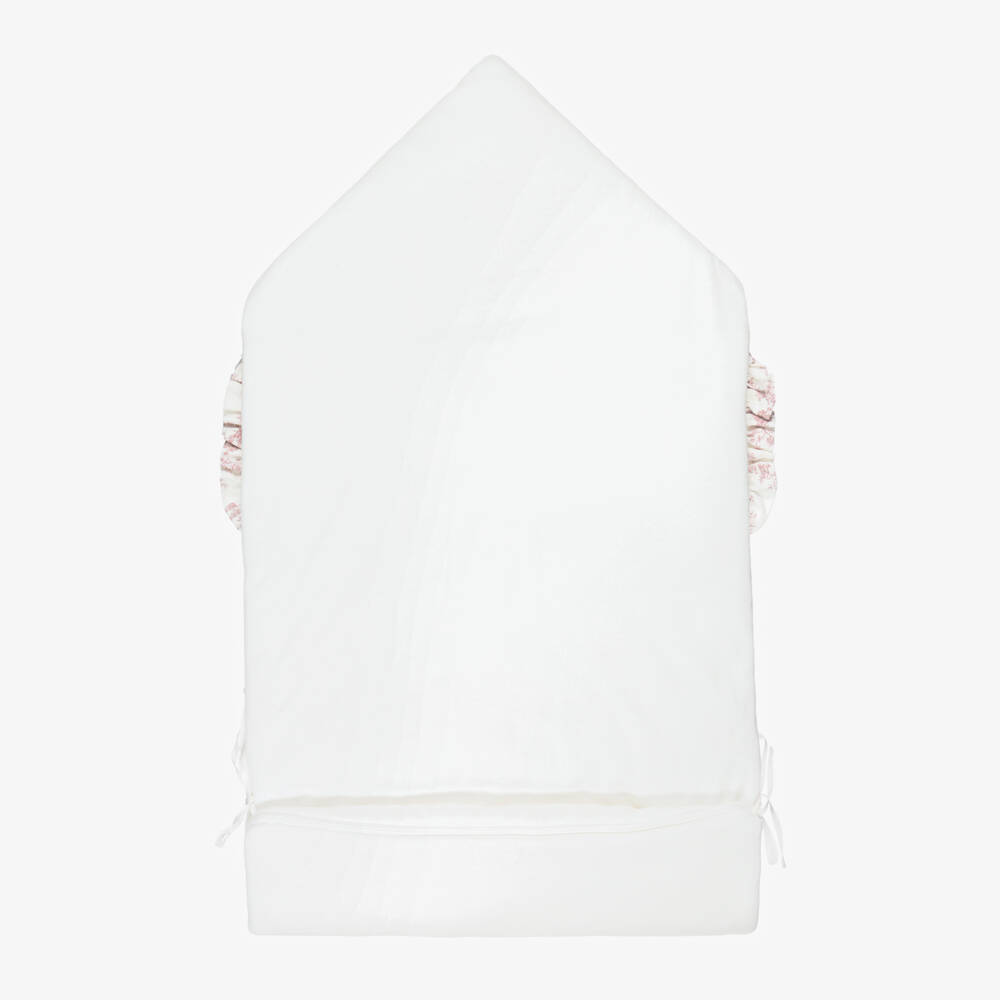 Pureté Du... Bébé-Baby Girls Ivory & Pink Toile De Jouy Velour Nest | Childrensalon Outlet