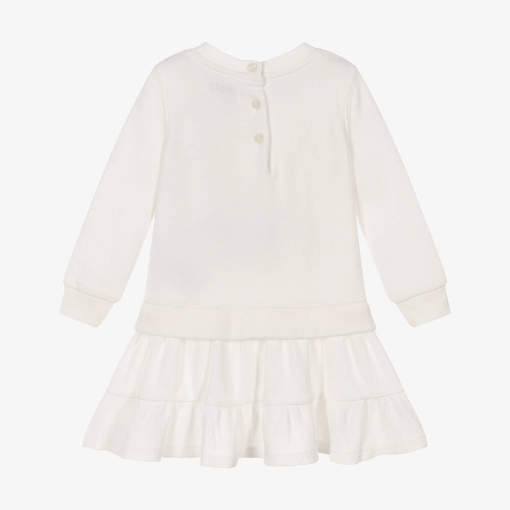 Ralph Lauren-Baby Girls Ivory Polo Bear Jersey Dress | Childrensalon Outlet