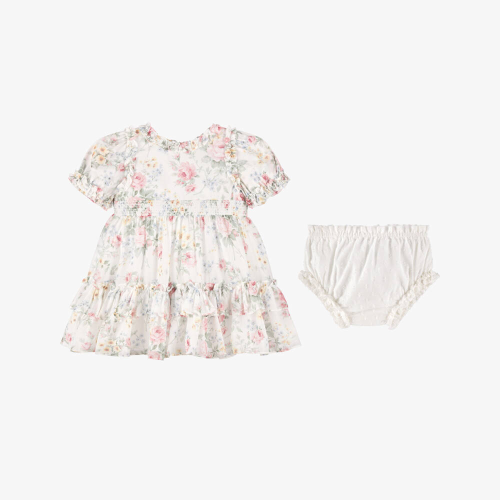 Needle & Thread-Baby Girls Ivory Pompadour Garden Smocked Dress | Childrensalon Outlet