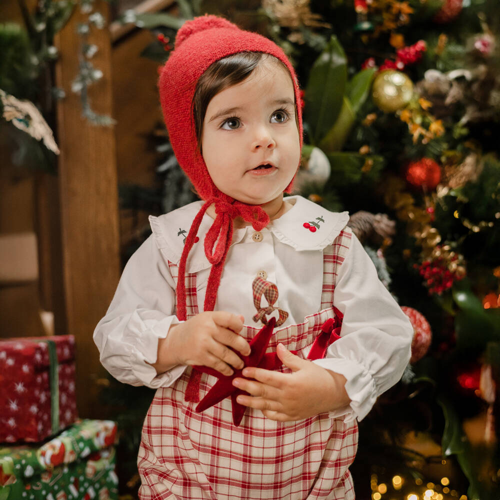 PAZ Rodríguez-Baby Girls Ivory & Red Check Cotton Shorts Set | Childrensalon Outlet