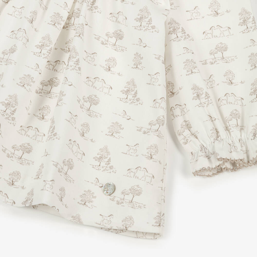 PAZ Rodríguez-Baby Girls Ivory Toile de Jouy Print Dress Set | Childrensalon Outlet