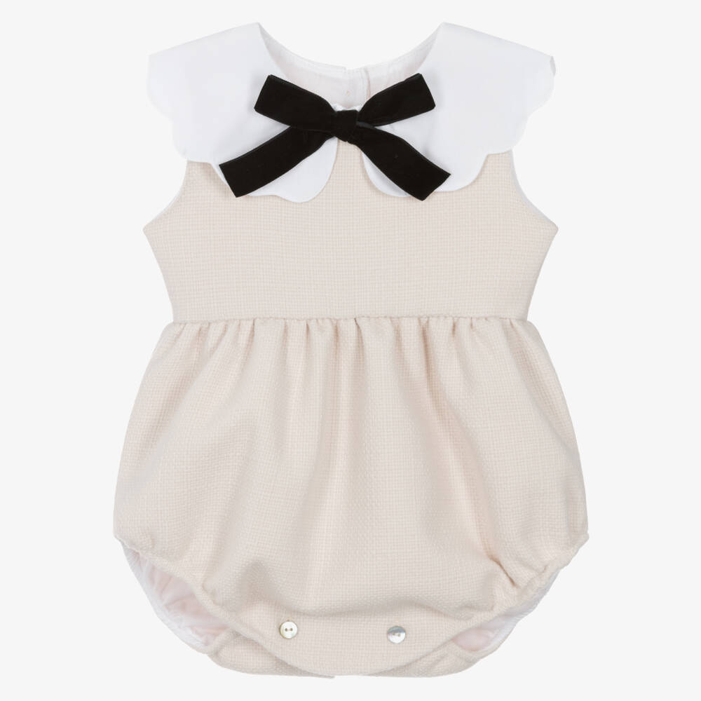 Phi Clothing-Baby Girls Ivory Tweed Shortie with Scalloped Collar | Childrensalon Outlet