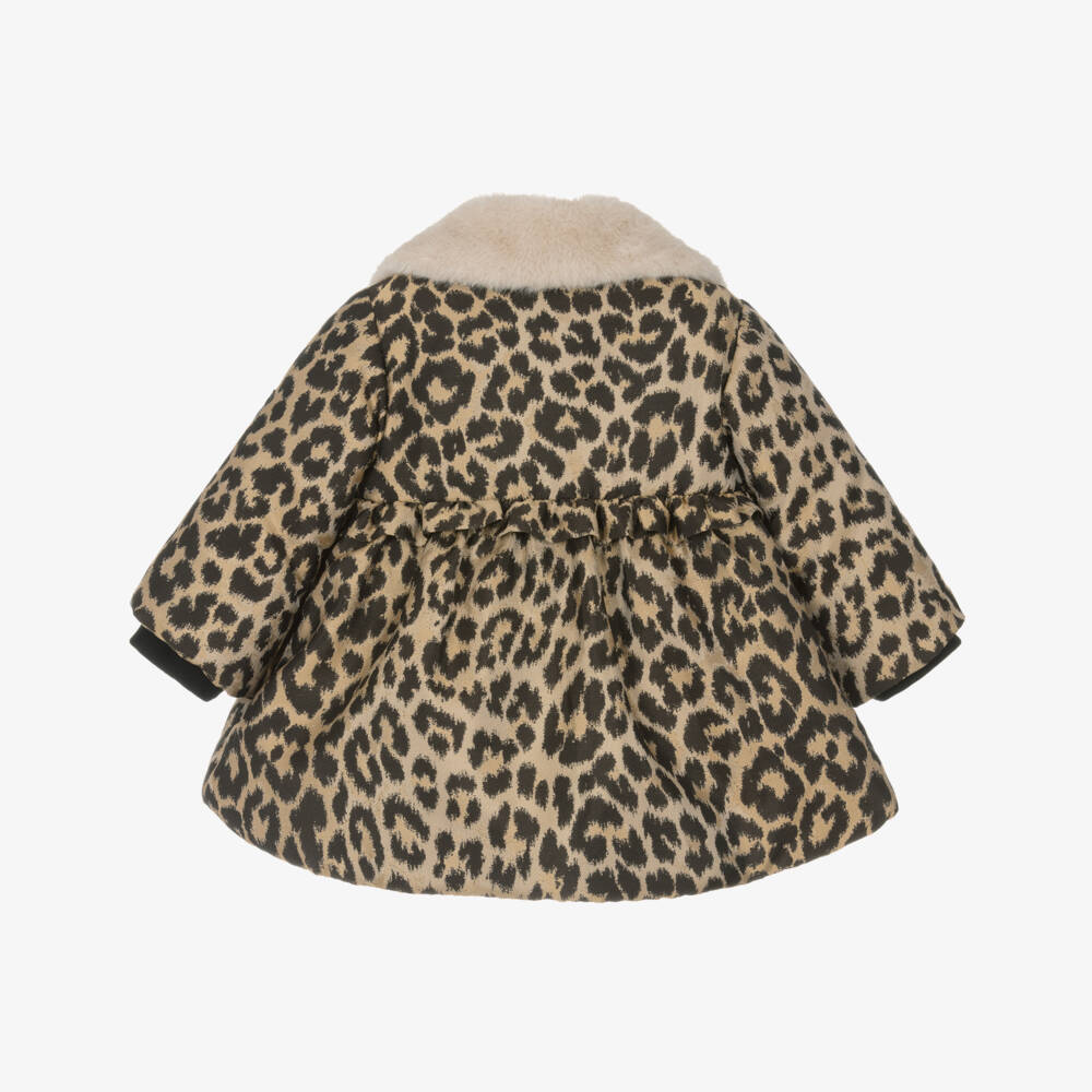 Angel's Face-Baby Girls Leopard Jacquard & Faux Fur Collar Coat | Childrensalon Outlet