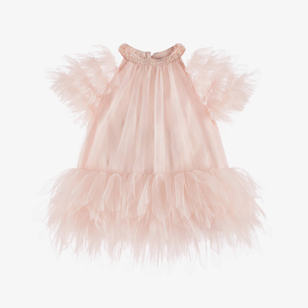 Tutu du Monde-Baby Girls Light Pink Tulle Ruffle Dress | Childrensalon Outlet