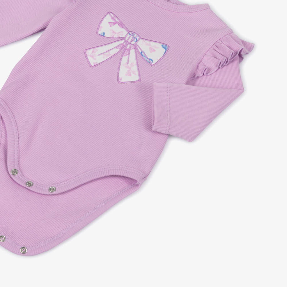 Little Me-Baby Girls Lilac Cotton Jersey Leggings Set | Childrensalon Outlet