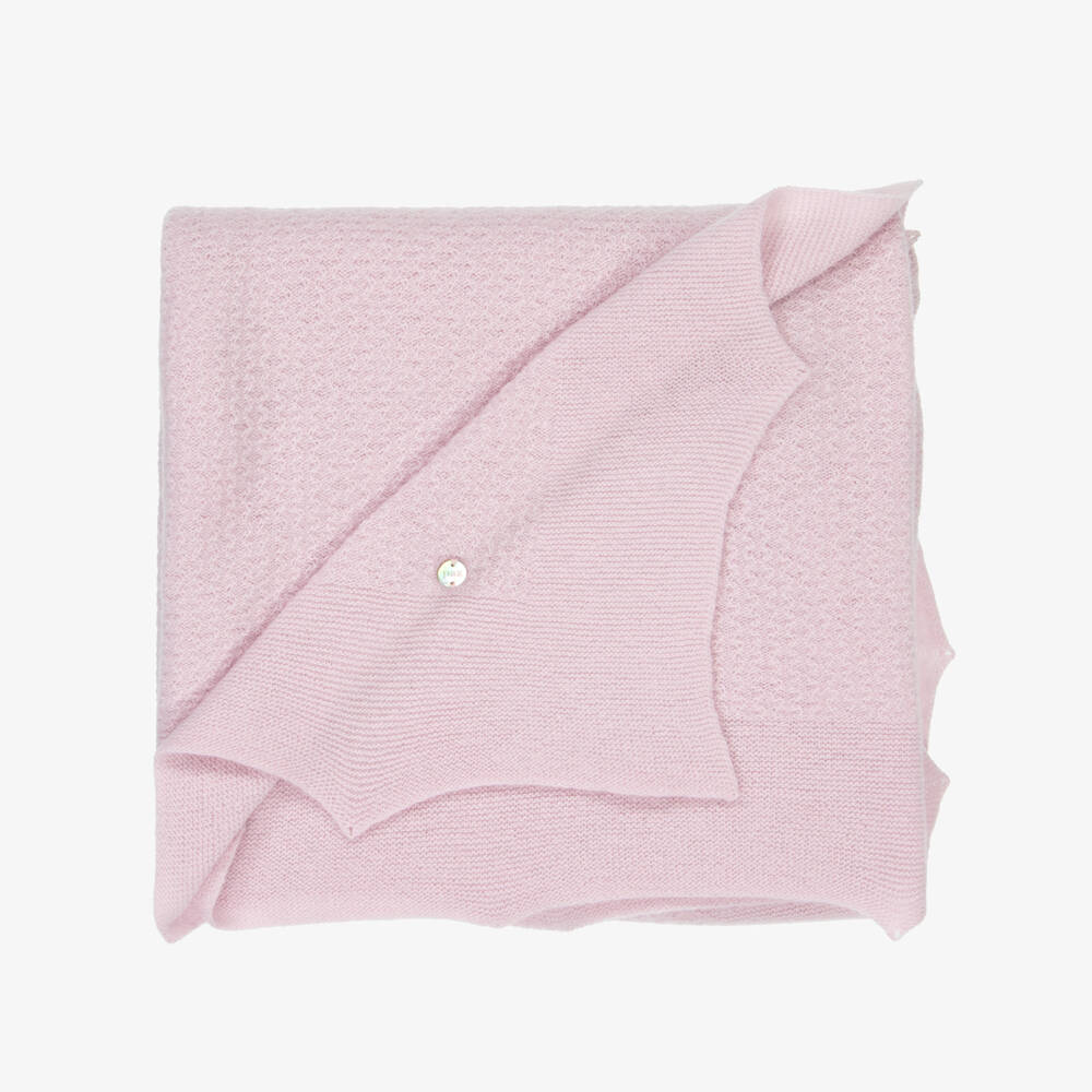 PAZ Rodríguez-Baby Girls Lilac Pink Cashmere & Wool Knitted Shawl (94cm) | Childrensalon Outlet