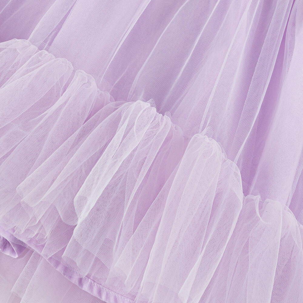 Tutu du Monde-Baby Girls Lilac Purple Tulle Dress with Sequinned Flowers | Childrensalon Outlet