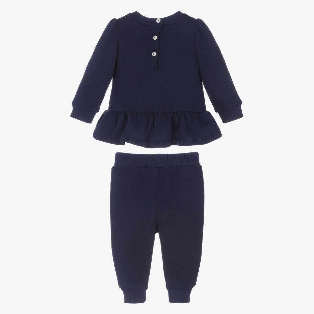 Ralph Lauren-Baby Girls Navy Blue Polo Bear Tracksuit | Childrensalon Outlet
