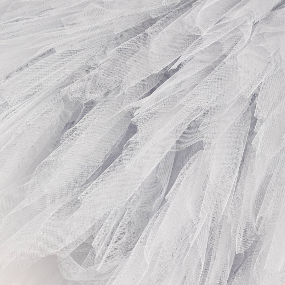 Tutu du Monde-Baby Girls Pale Grey Sequinned & Beaded Tulle Dress | Childrensalon Outlet