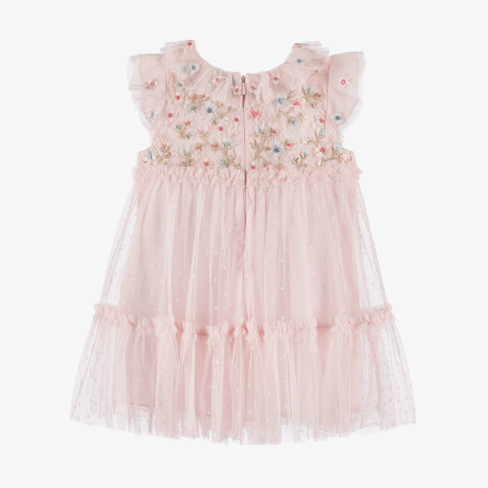 Needle & Thread-Baby Girls Pale Pink Embroidered Antoinettes Floral Dress | Childrensalon Outlet