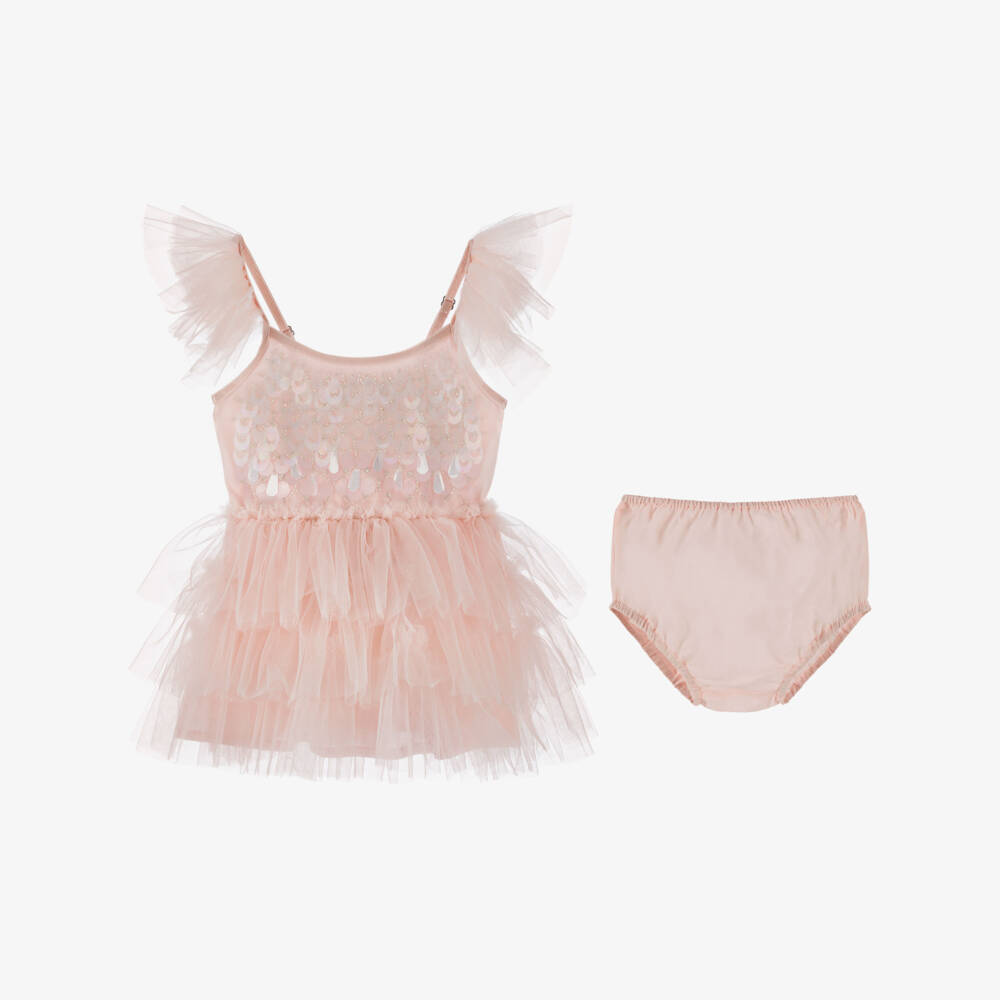 Tutu du Monde-Платье из мягкого розового тюля с пайетками для девочек | Childrensalon Outlet