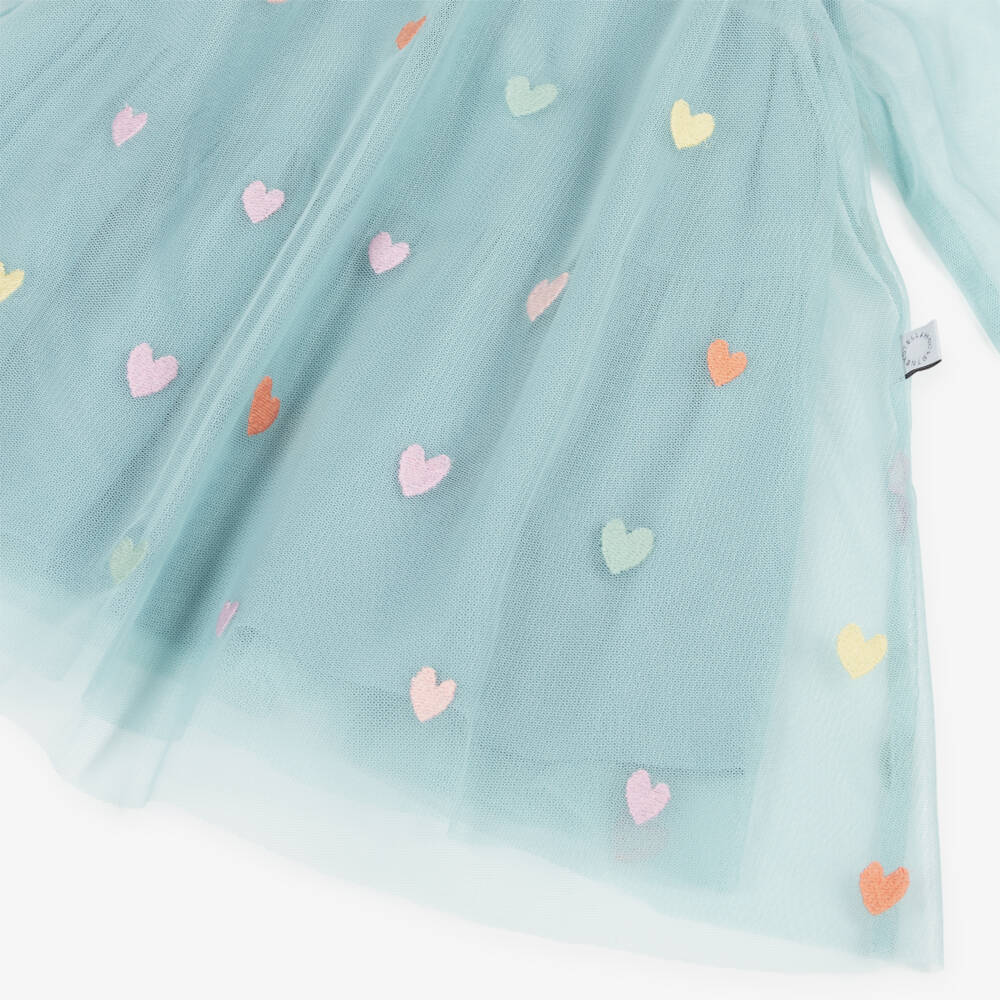 Stella McCartney Kids-Baby Girls Pastel Green Tulle Hearts Dress | Childrensalon Outlet