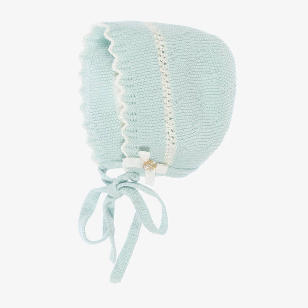 PAZ Rodríguez-Baby Girls Pastel Green Wool Knit Babysuit Set | Childrensalon Outlet