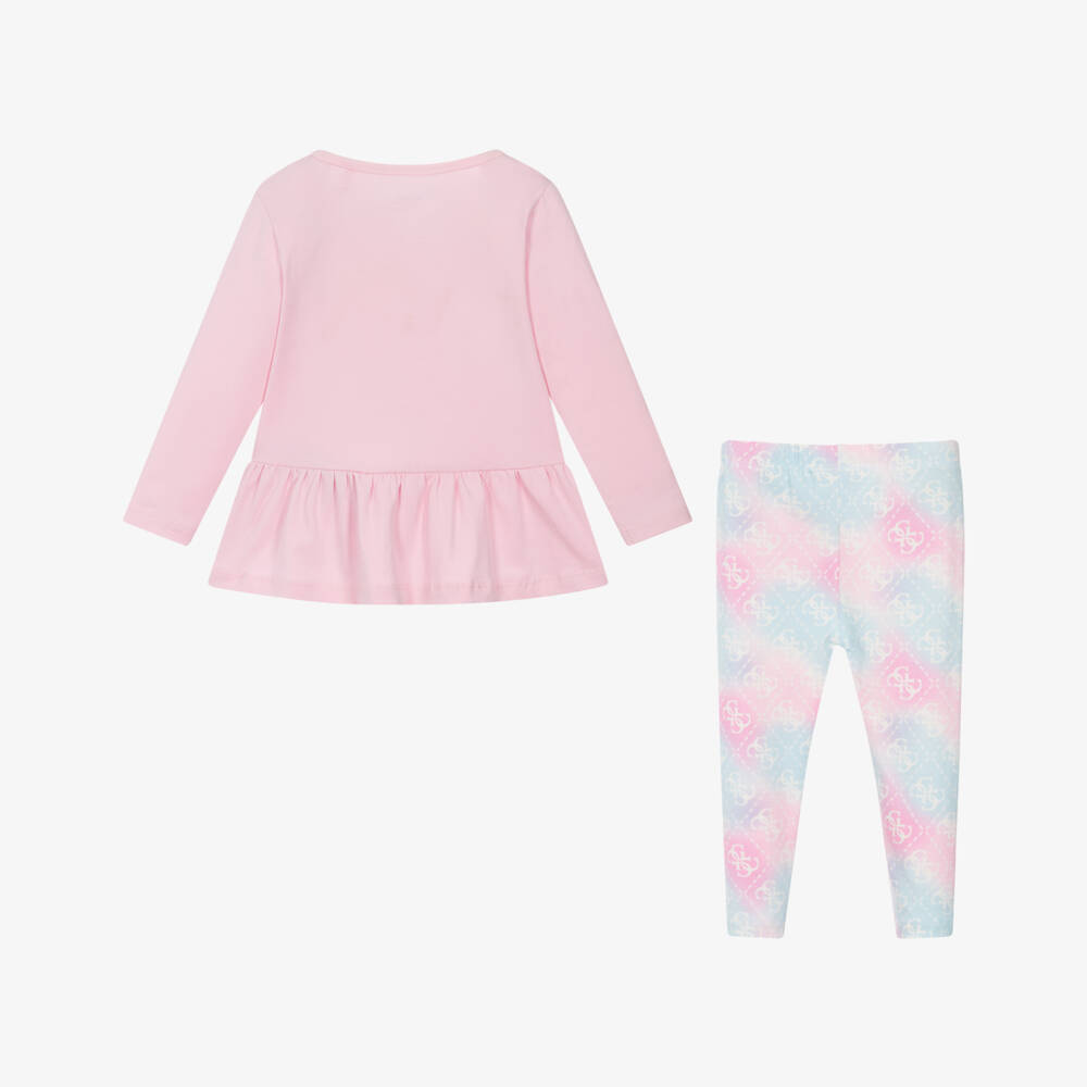 Guess-Baby Girls Pink 4G Logo Dress & Leggings Set | Childrensalon Outlet