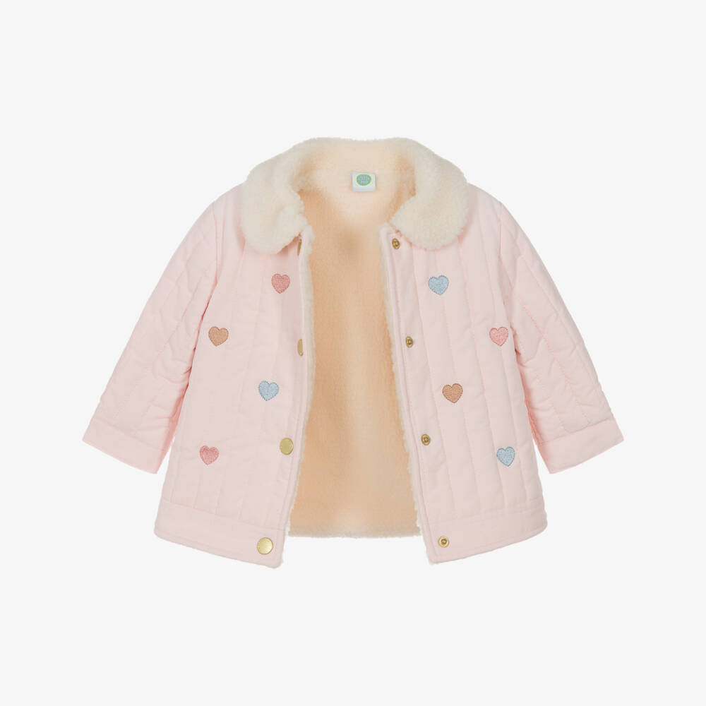 Little Me-Baby Girls Pink & Blue Trouser Set with Embroidered Hearts | Childrensalon Outlet