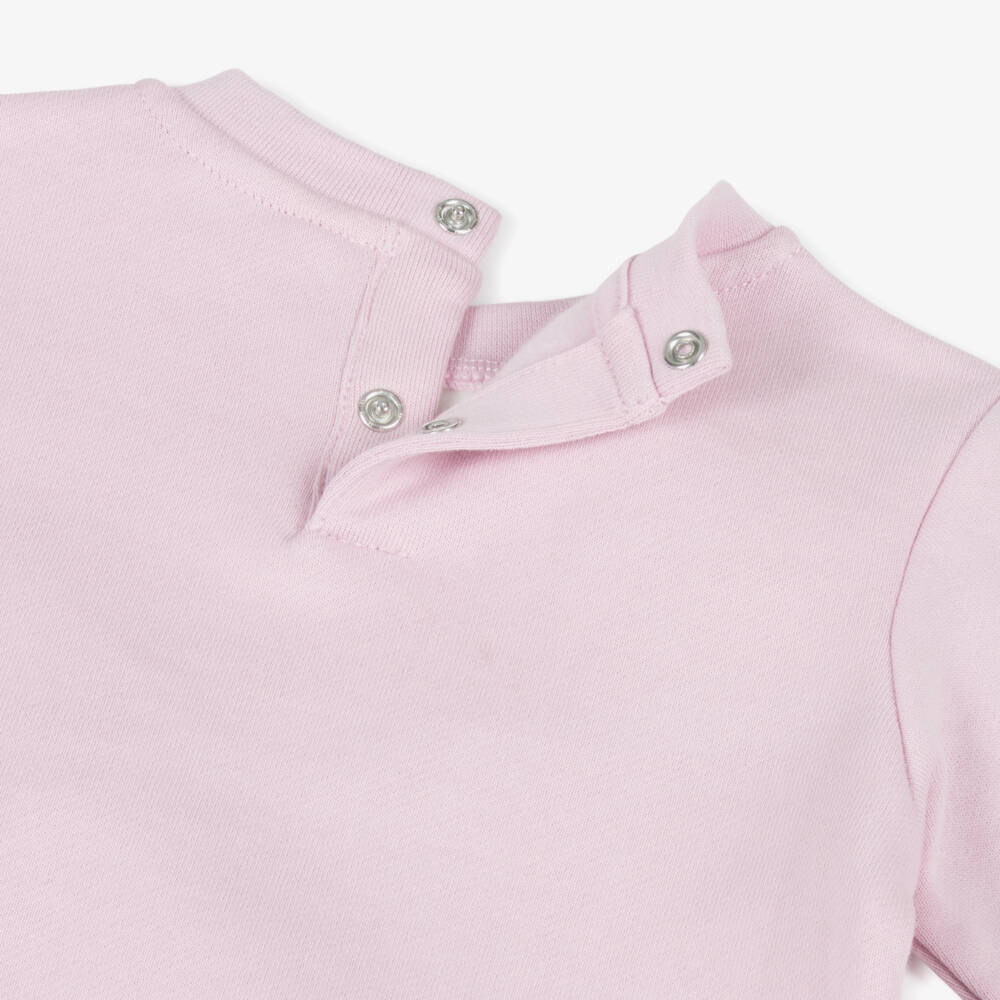 Stella McCartney Kids-Baby Girls Pink Cotton Bird Appliqué Sweatshirt | Childrensalon Outlet