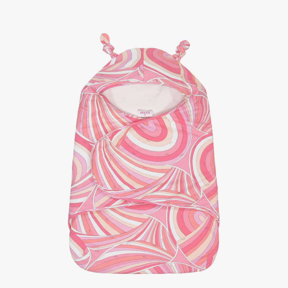 PUCCI-Baby Girls Pink Cotton Iride Print Nest (75cm) | Childrensalon Outlet