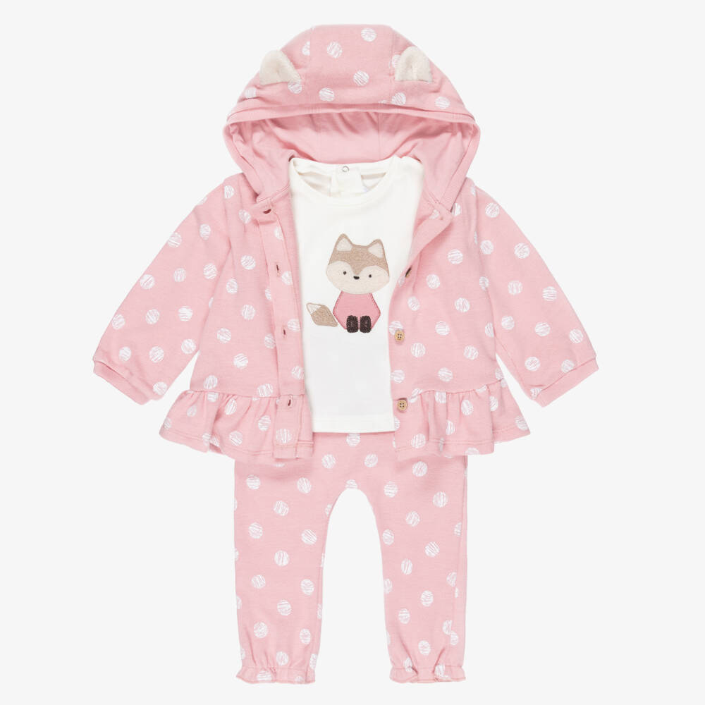 Mayoral Newborn-Baby Girls Pink Cotton Knit Trousers Set | Childrensalon Outlet
