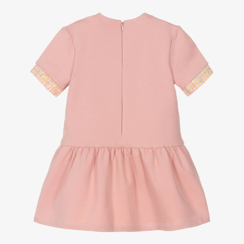 AIGNER-Baby Girls Pink Cotton Tweed Bow Dress | Childrensalon Outlet