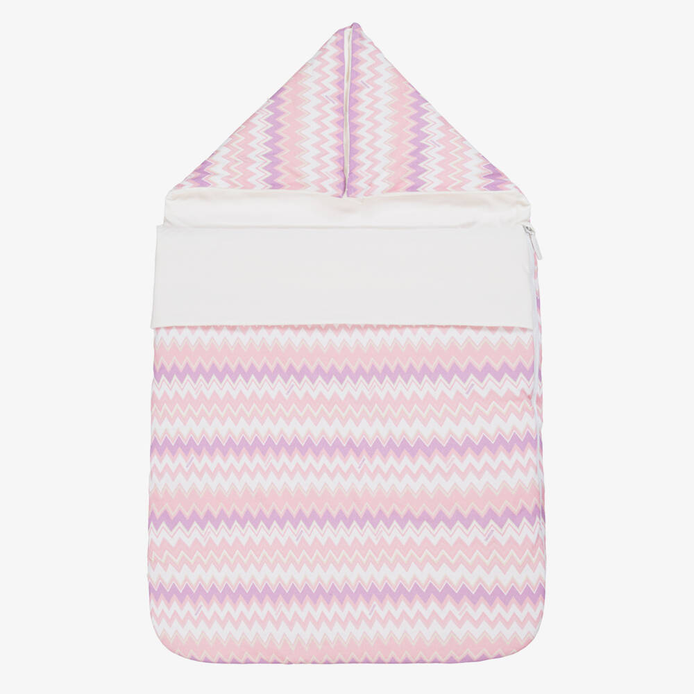 Missoni-Baby Girls Pink Cotton Zigzag Nest (77cm) | Childrensalon Outlet