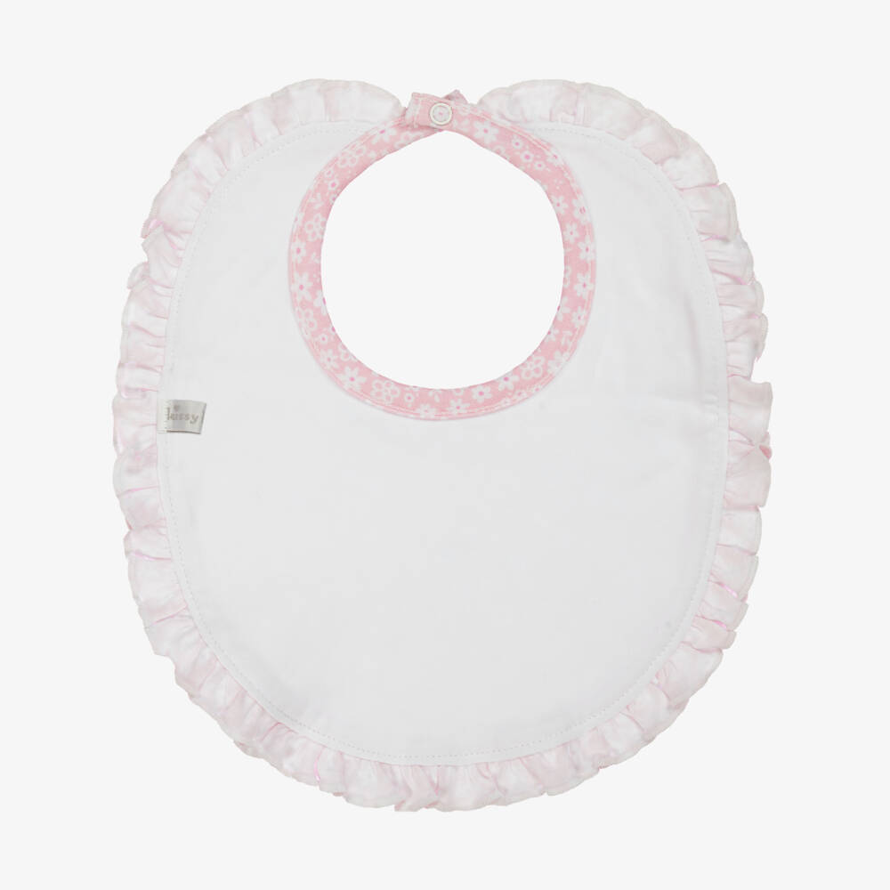 Kissy Kissy-Baby Girls Pink Floral Cotton Bib | Childrensalon Outlet