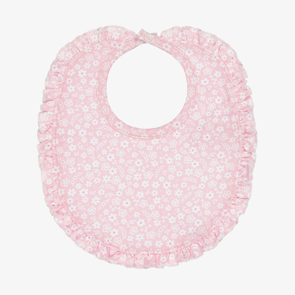 Kissy Kissy-Baby Girls Pink Floral Cotton Bib | Childrensalon Outlet